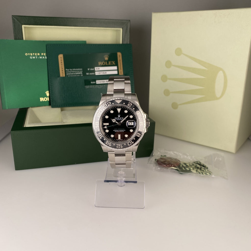 2015 Rolex GMT-Master II 116710LN New Old Stock Full Stickers with Box & Card Complete Discontinued Model