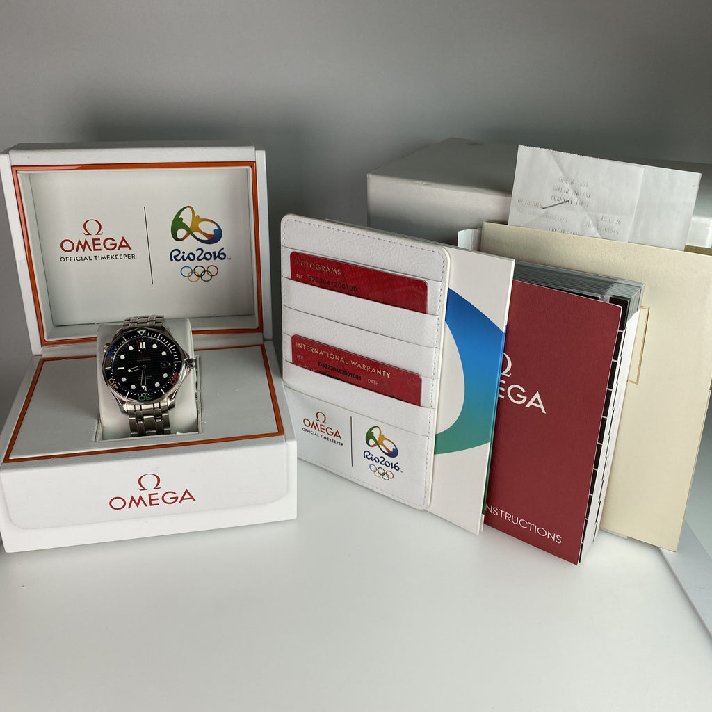 2016 Omega Seamaster Diver 300 Co-axial Olympic Collection Rio Ref.522.30.41.20.01.001 New Old Stock Complete Set Box and Papers