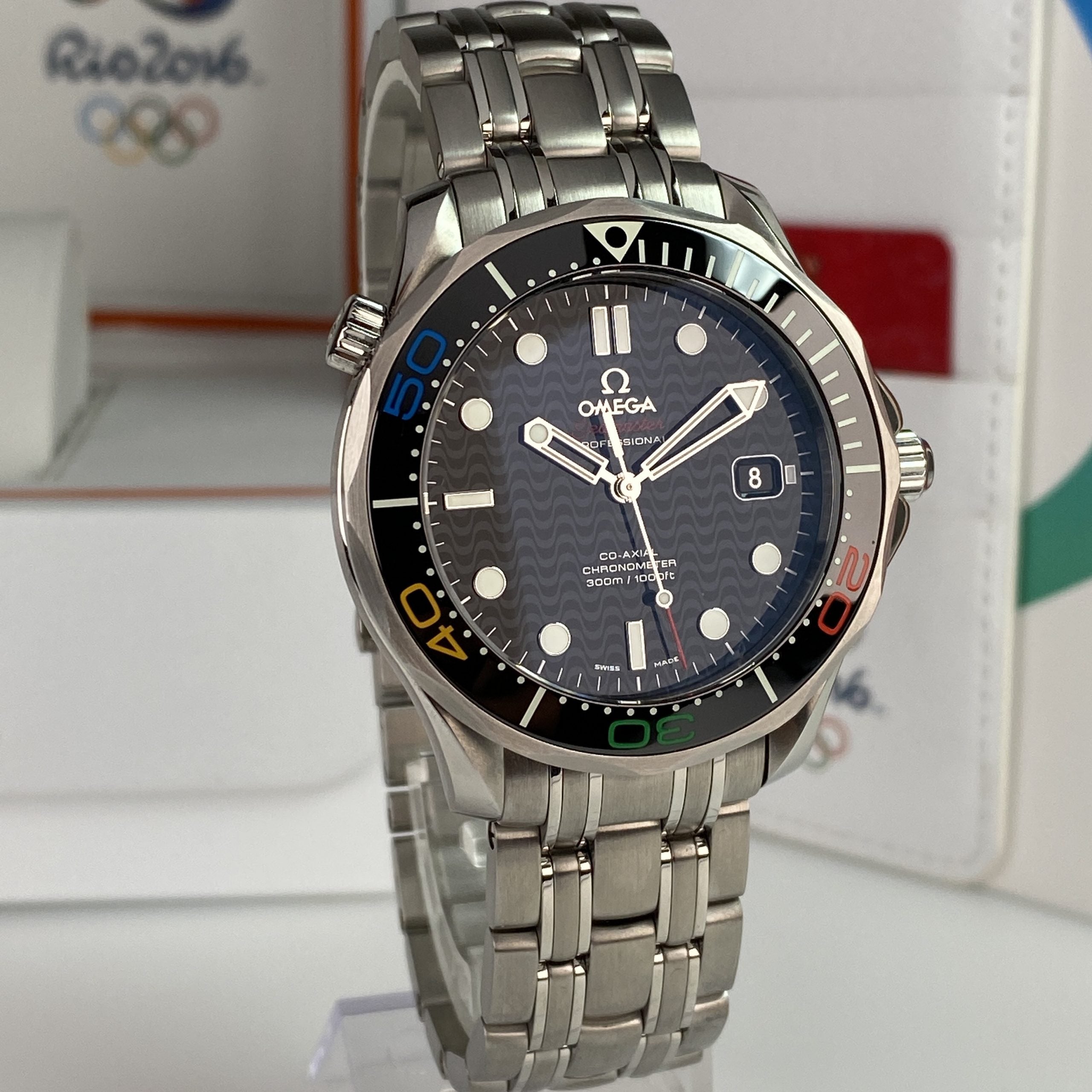 2016 Omega Seamaster Diver 300 Co-axial Olympic Collection Rio Ref.522.30.41.20.01.001 New Old Stock Complete Set Box and Papers