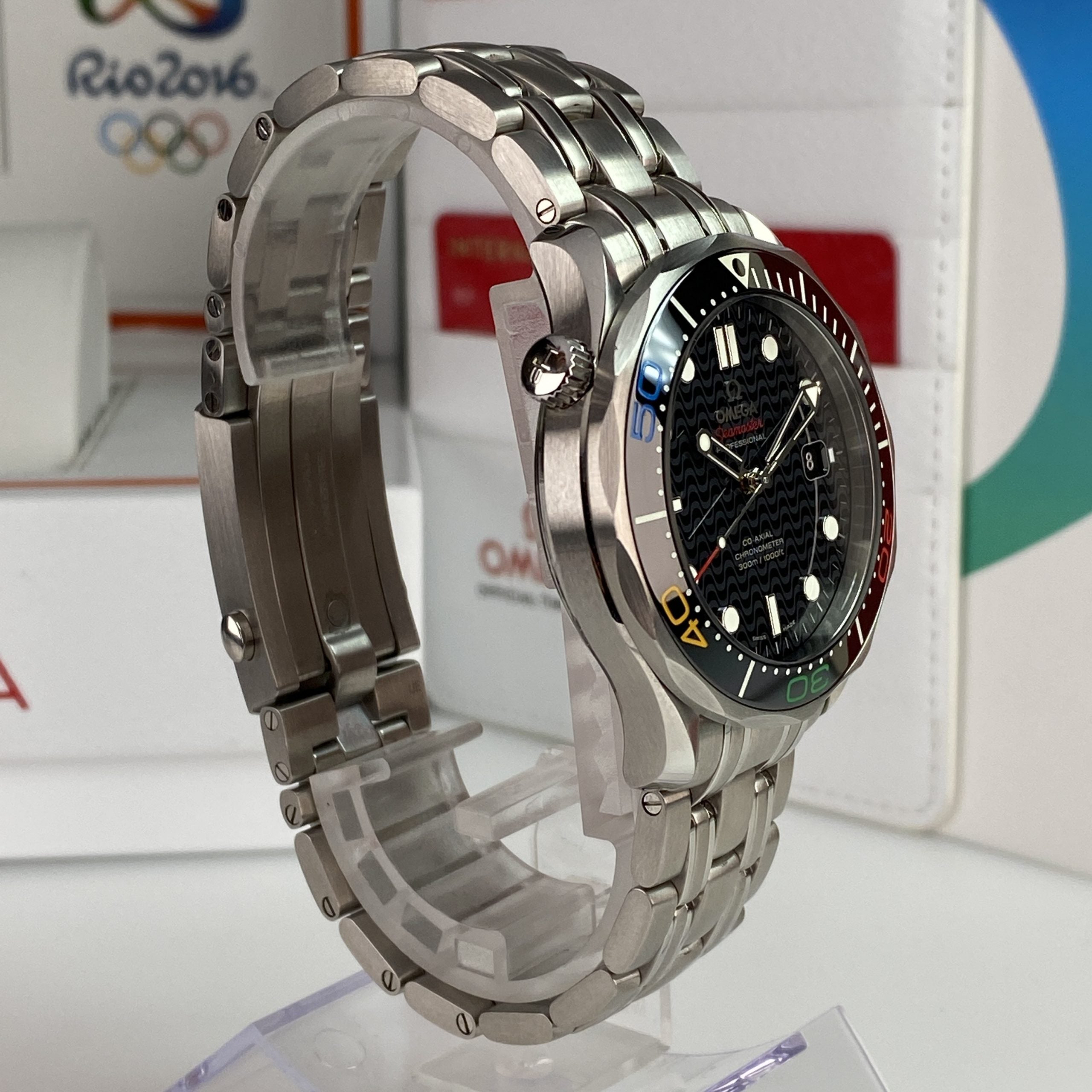 2016 Omega Seamaster Diver 300 Co-axial Olympic Collection Rio Ref.522.30.41.20.01.001 New Old Stock Complete Set Box and Papers