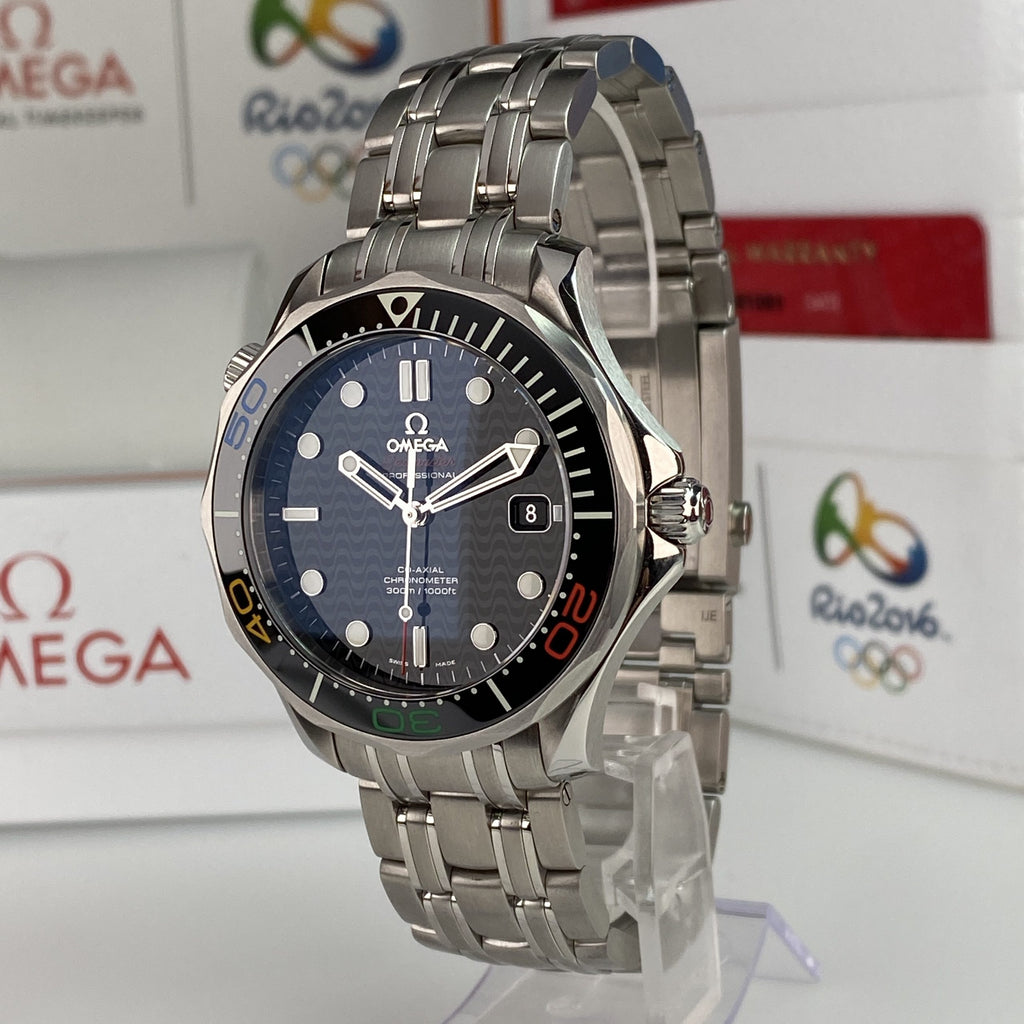 2016 Omega Seamaster Diver 300 Co-axial Olympic Collection Rio Ref.522.30.41.20.01.001 New Old Stock Complete Set Box and Papers