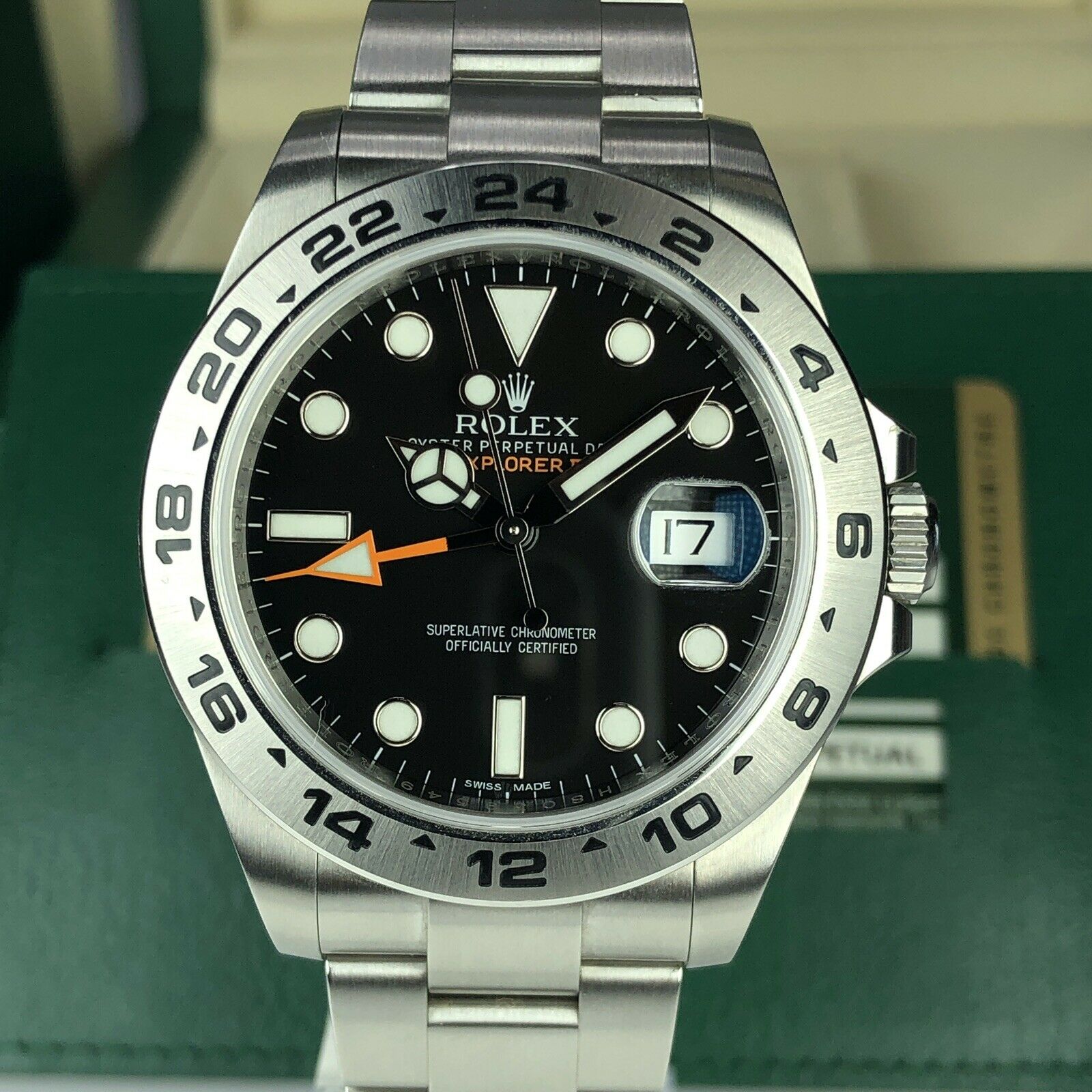 2016 Rolex Explorer II 216570 42mm Box And Card Full Set Unpolished
