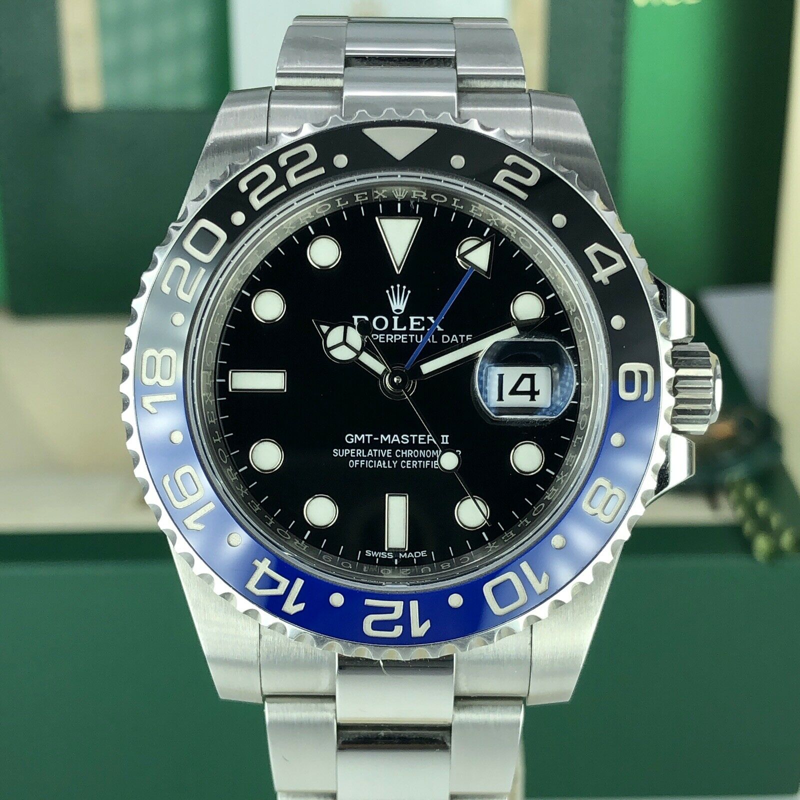 2016 Rolex GMT Master II 116710BLNR Batman With Box And Card Full Set Unpolished