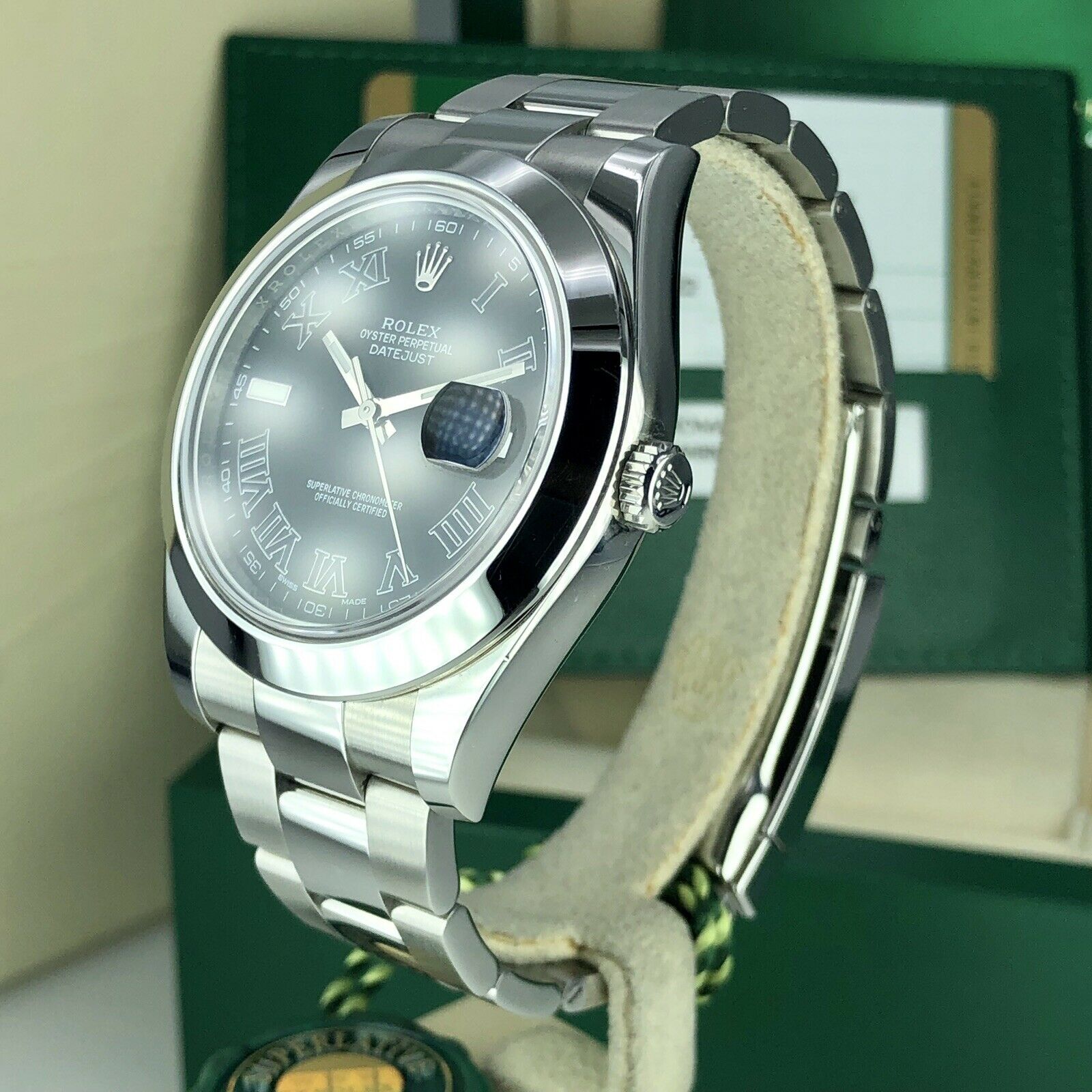 2017 Rolex Datejust II 116300 41mm Gray Roman W Box & Card Mint Condition