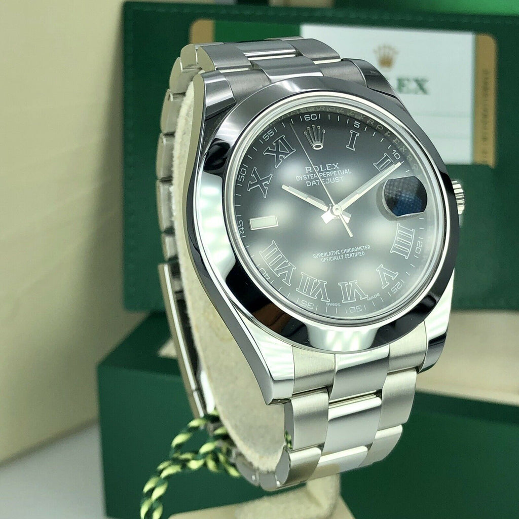 2017 Rolex Datejust II 116300 41mm Gray Roman W Box & Card Mint Condition
