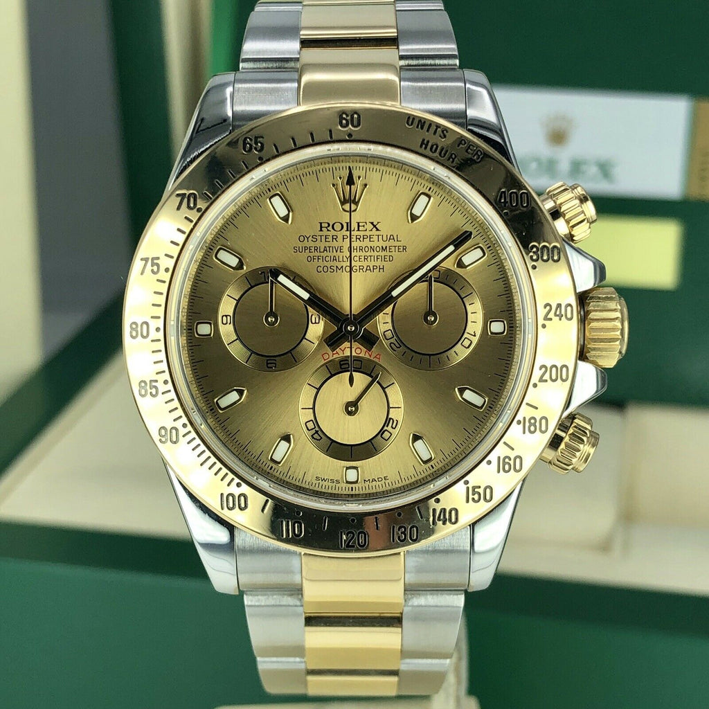 2017 Rolex Daytona 116523 Two Tone Gold Steel With Box & Card Mint Condition