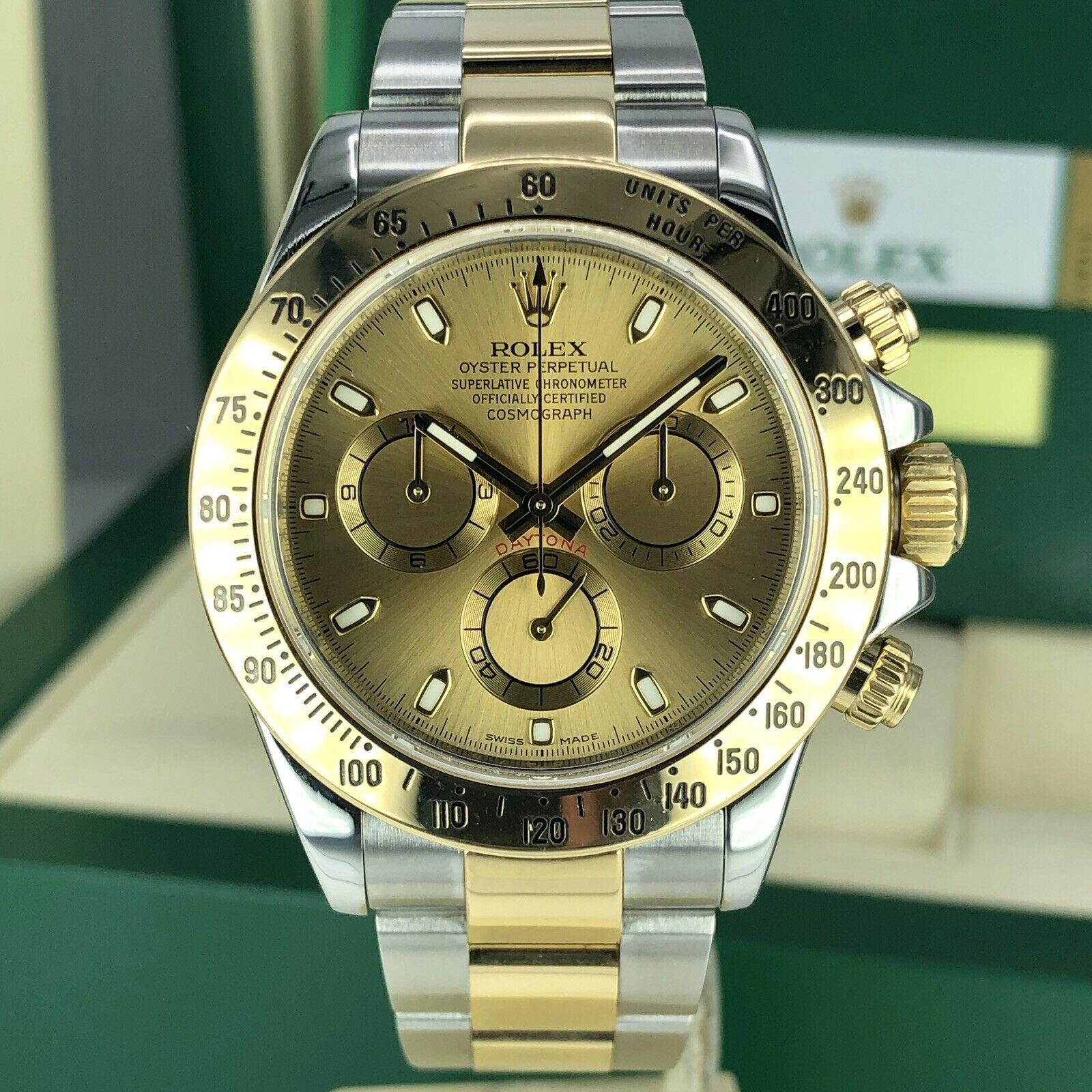 2017 Rolex Daytona 116523 Two Tone Gold Steel With Box & Card Mint Condition
