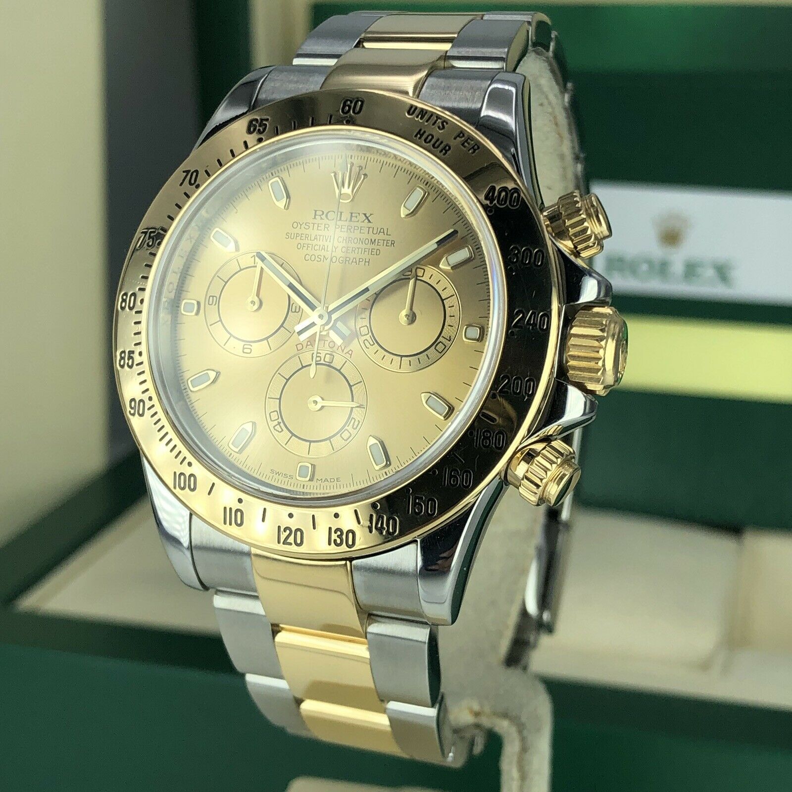 2017 Rolex Daytona 116523 Two Tone Gold Steel With Box & Card Mint Condition