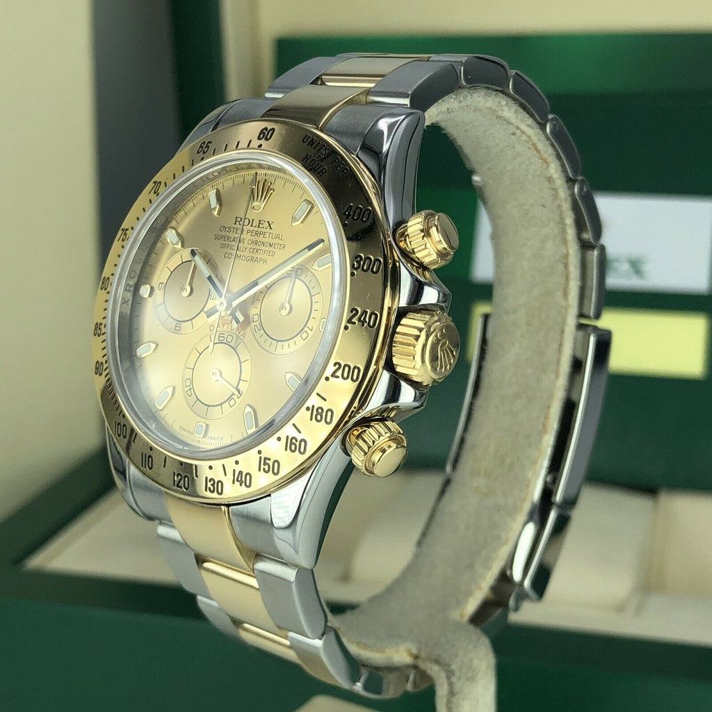 2017 Rolex Daytona 116523 Two Tone Gold Steel With Box & Card Mint Condition