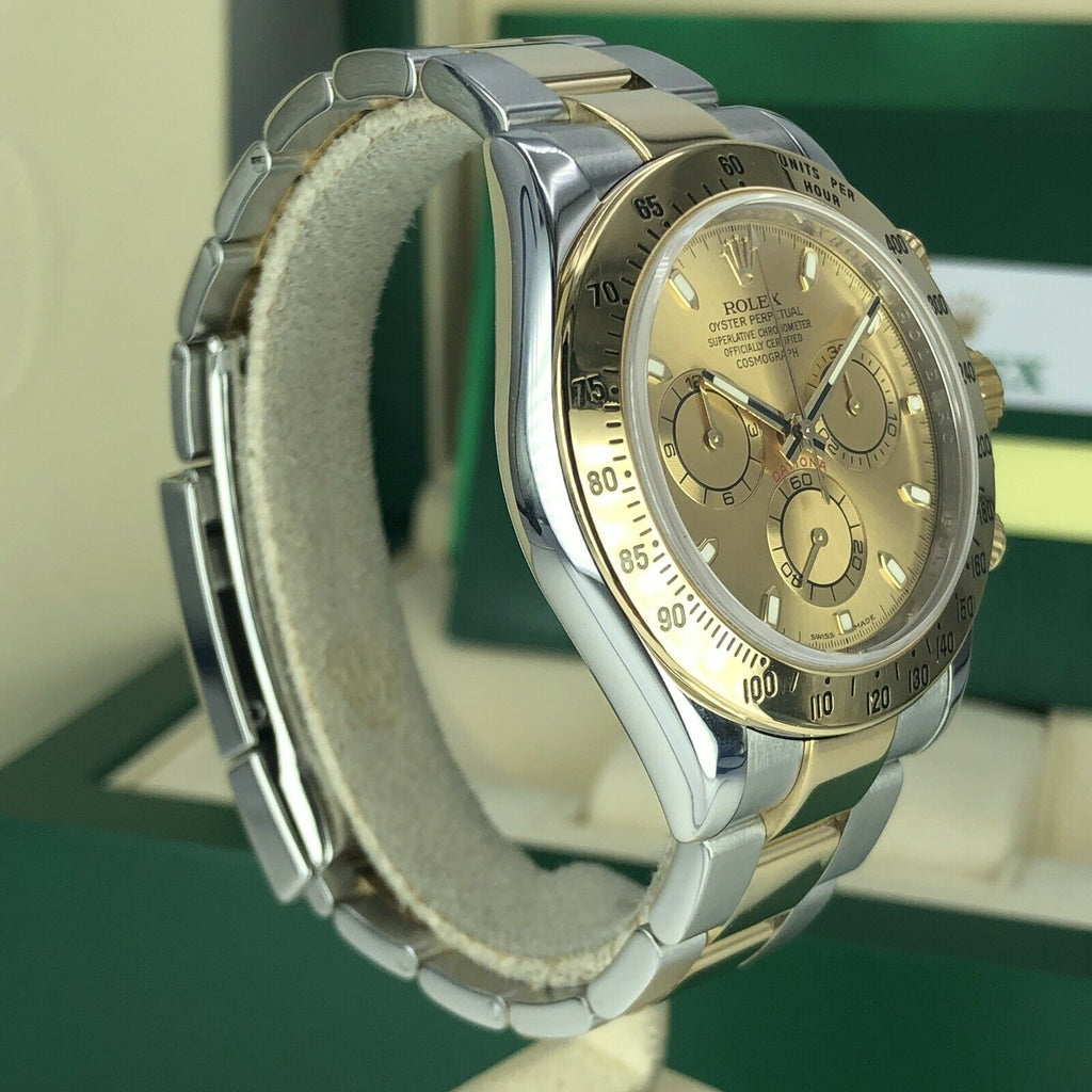2017 Rolex Daytona 116523 Two Tone Gold Steel With Box & Card Mint Condition