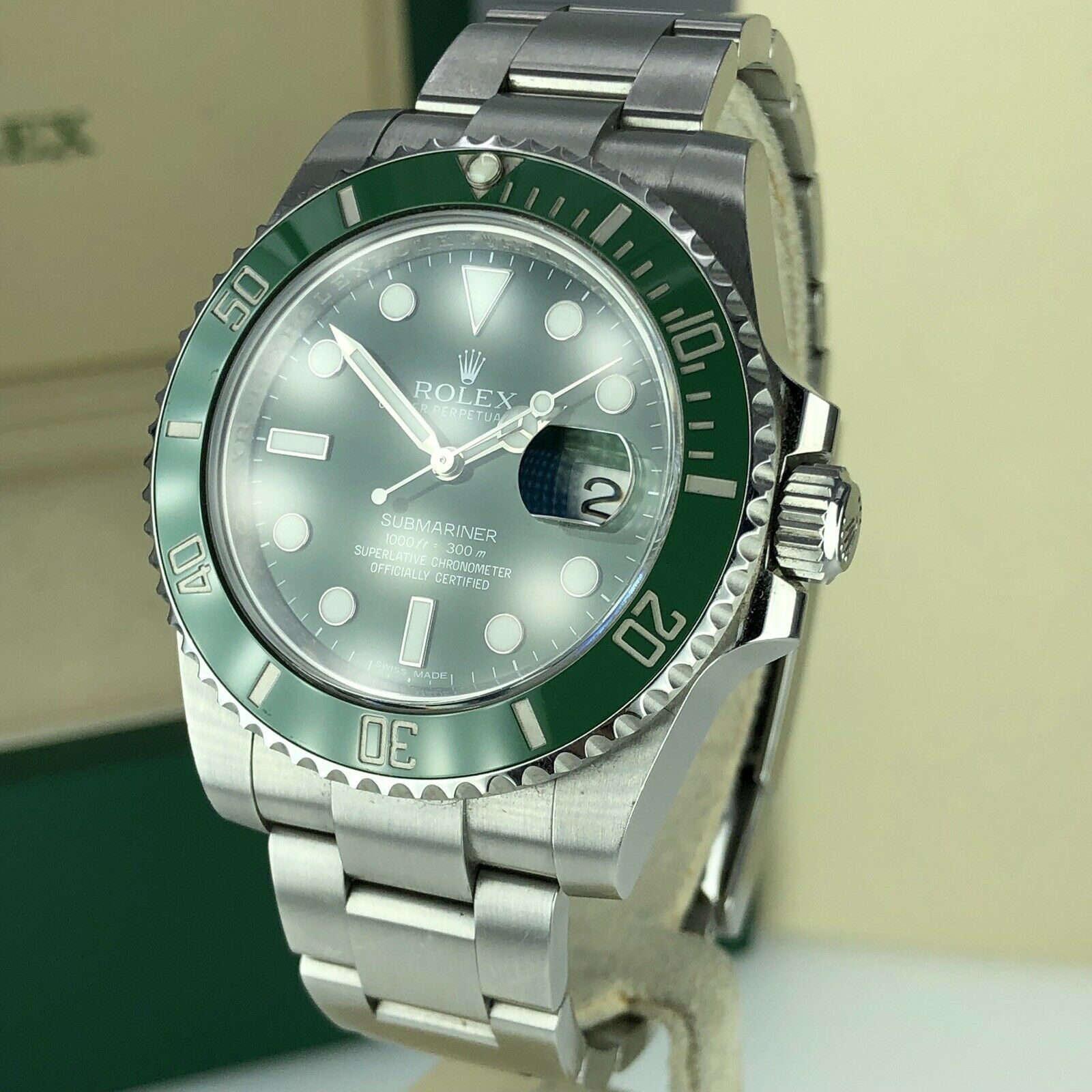 2017 Rolex Submariner 116610LV Hulk With Box Unpolished