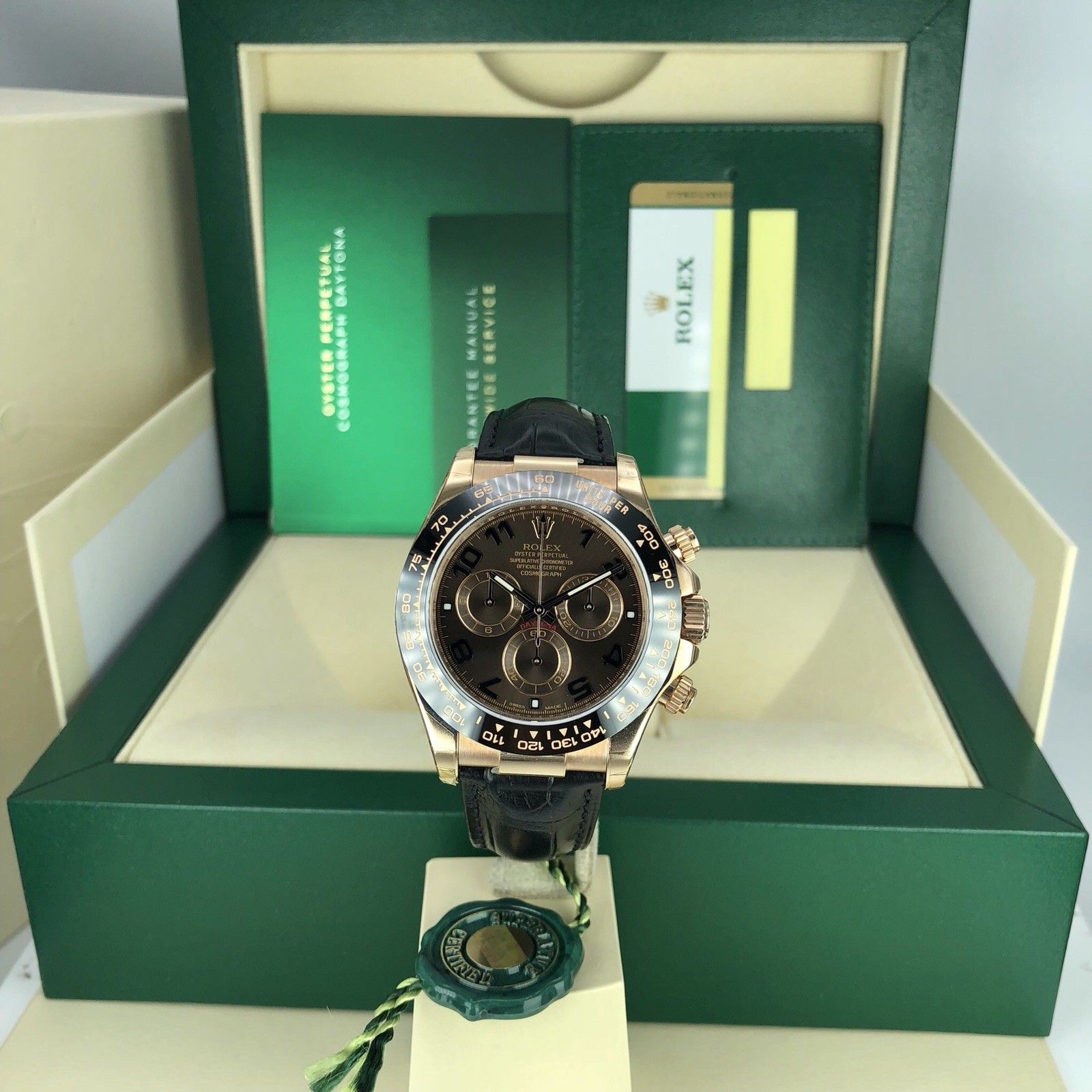 2018 Rolex Daytona 116515LN Ceramic Chocolate Rose Gold Unworn Box Card