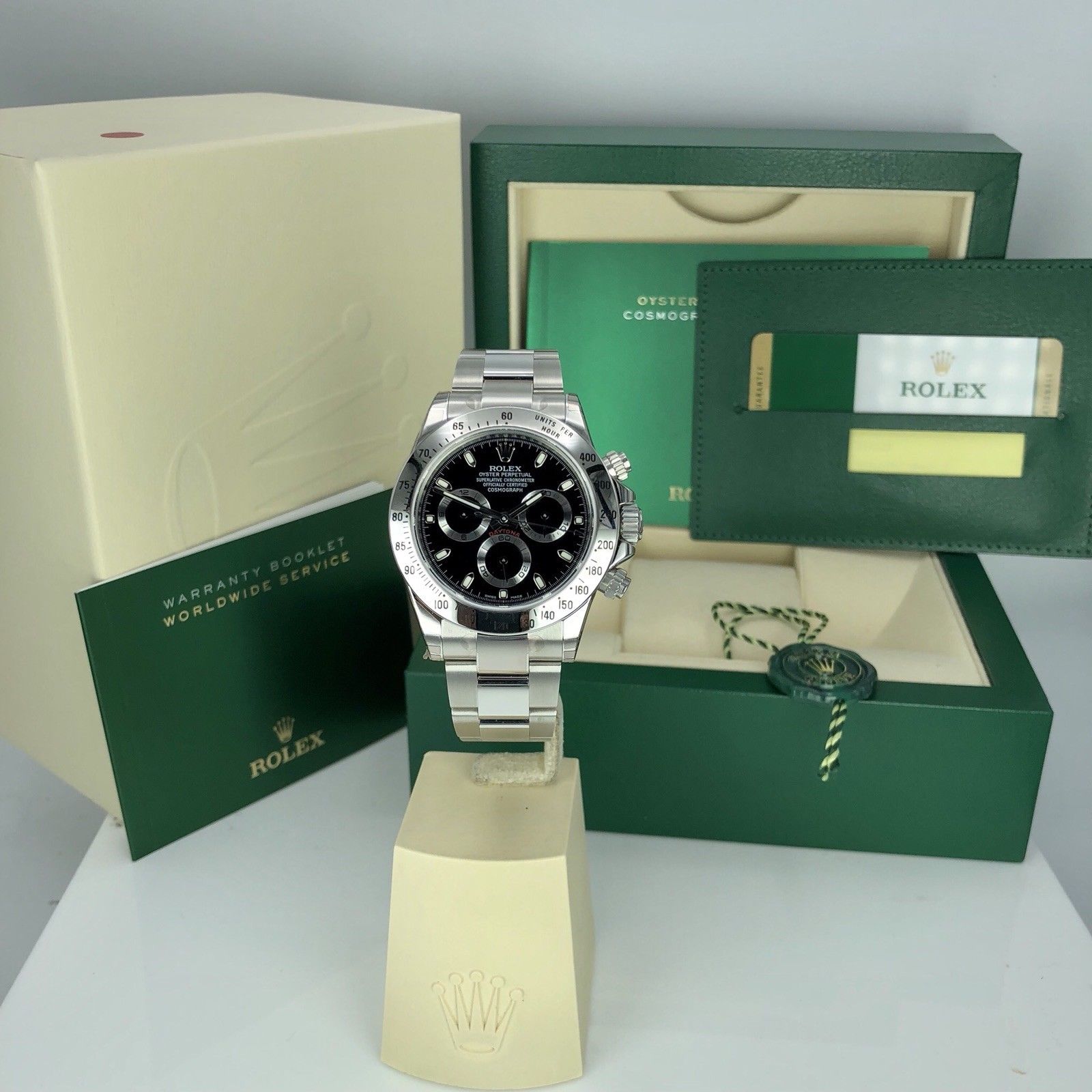2018 Rolex Daytona 116520 discontinued NOS FULL STICKERS Unworn Box Card