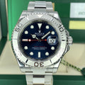 2018 Rolex Yacht-Master 116622 Blue Platinum Bezel Unworn Box Card