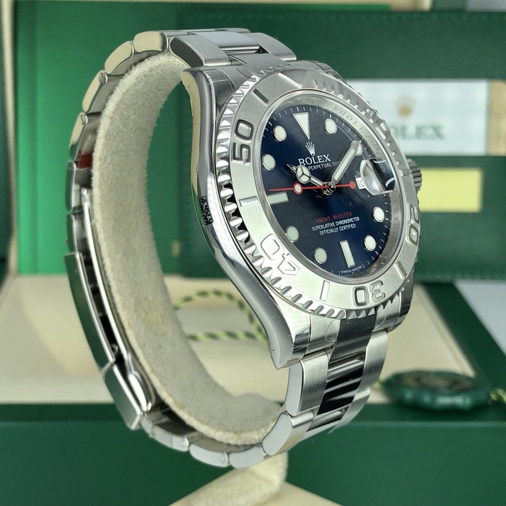 2018 Rolex Yacht-Master 116622 Blue Platinum Bezel Unworn Box Card