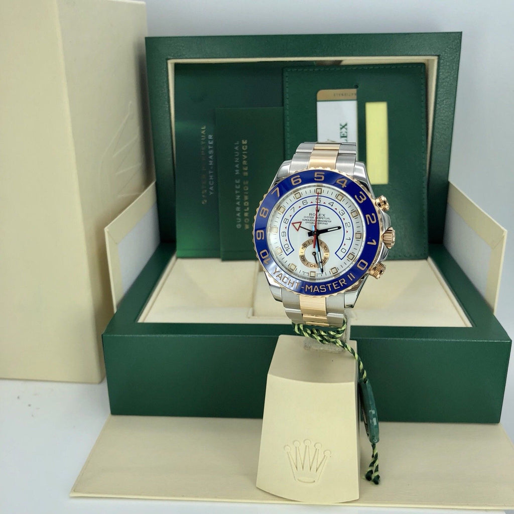 2018 Rolex Yacht-Master II 116681 Mint Condition Steel Rose Box Card