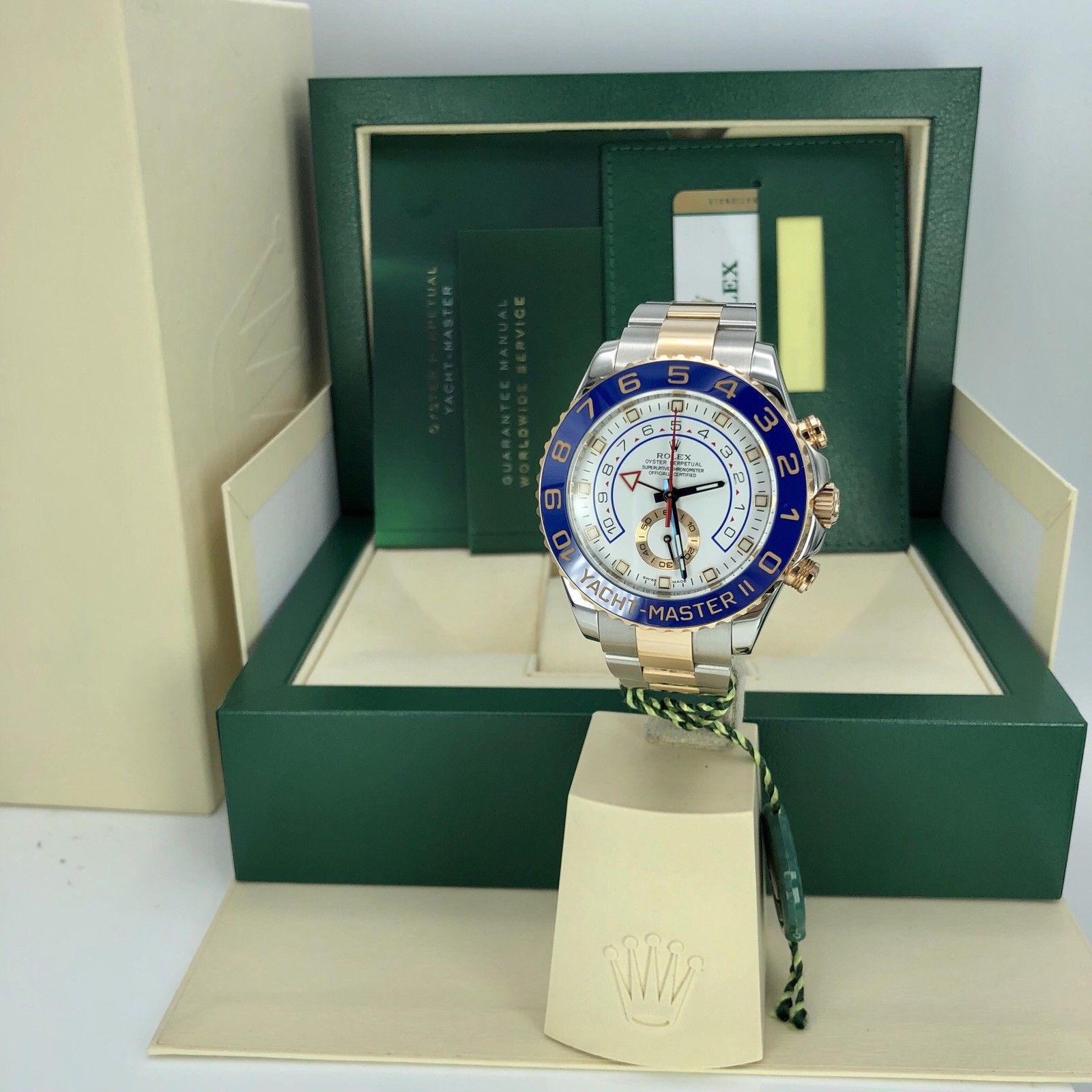 2018 Rolex Yacht-Master II 116681 Mint Condition Steel Rose Box Card