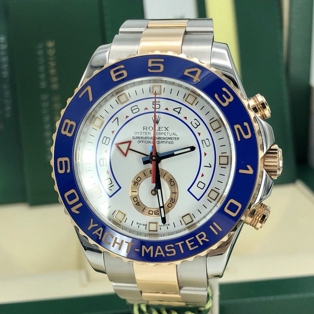 2018 Rolex Yacht-Master II 116681 Mint Condition Steel Rose Box Card