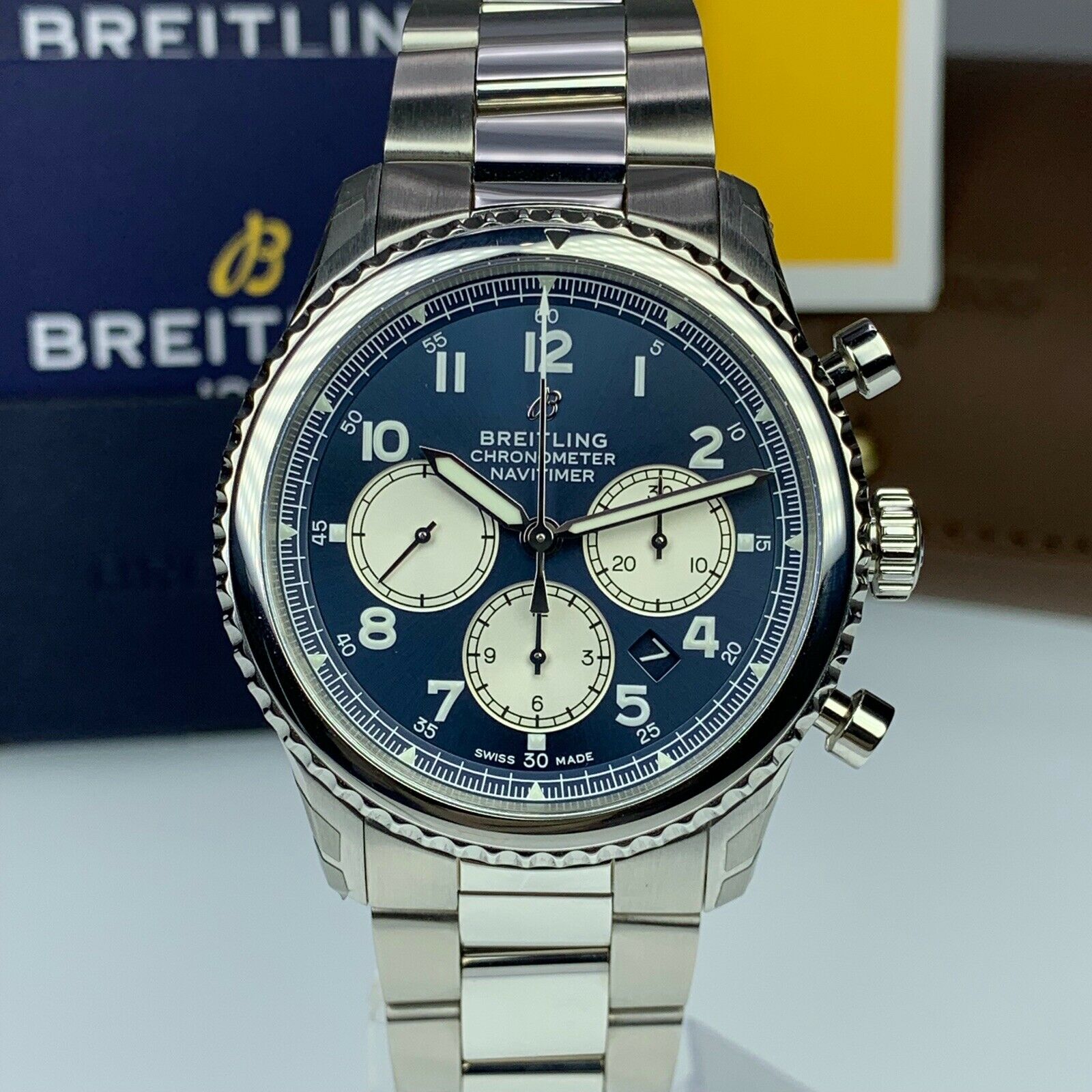2019 Breitling Navitimer 8 B01 Chronograph AB0117131C1A1 Blue Dial 43mm Unworn