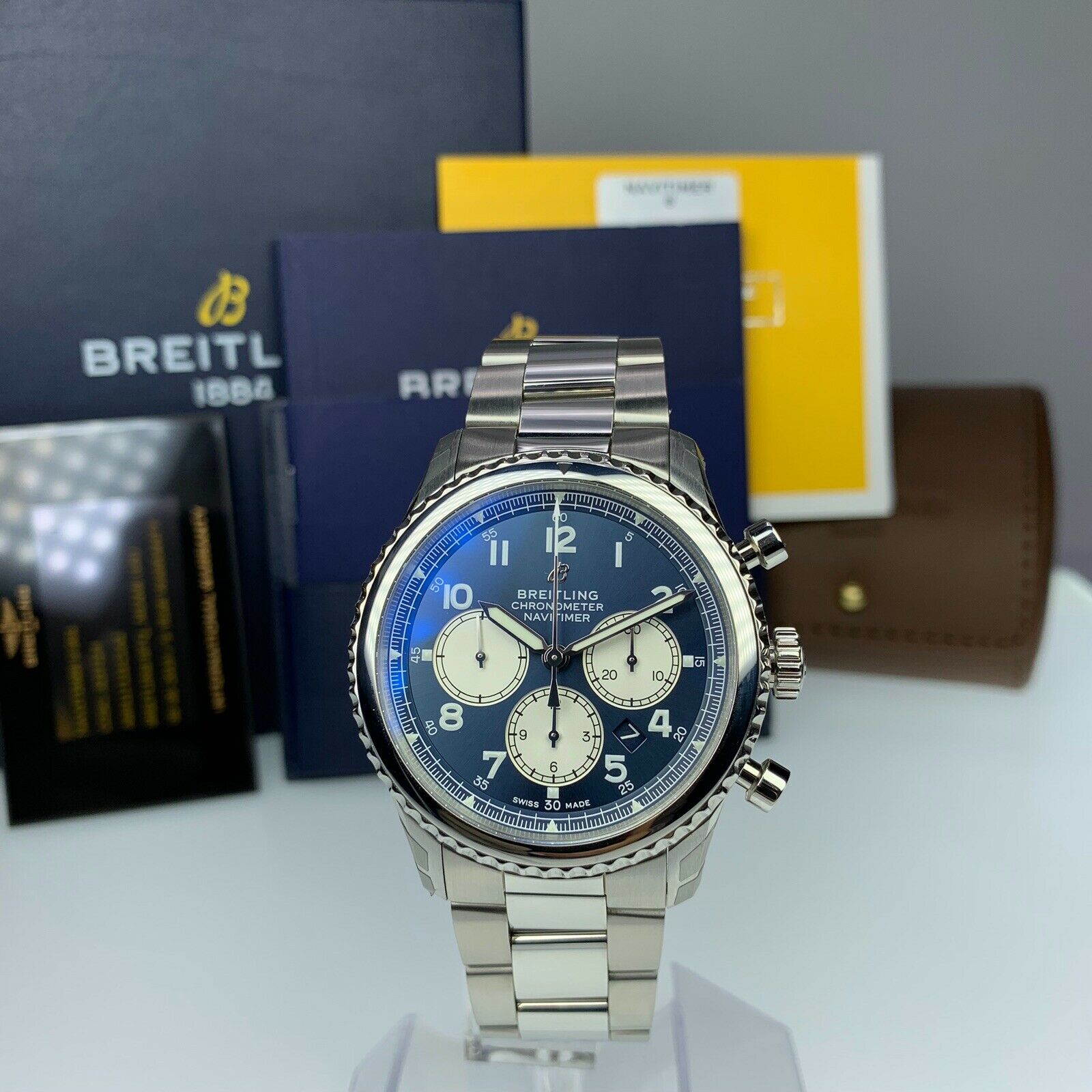 2019 Breitling Navitimer 8 B01 Chronograph AB0117131C1A1 Blue Dial 43mm Unworn