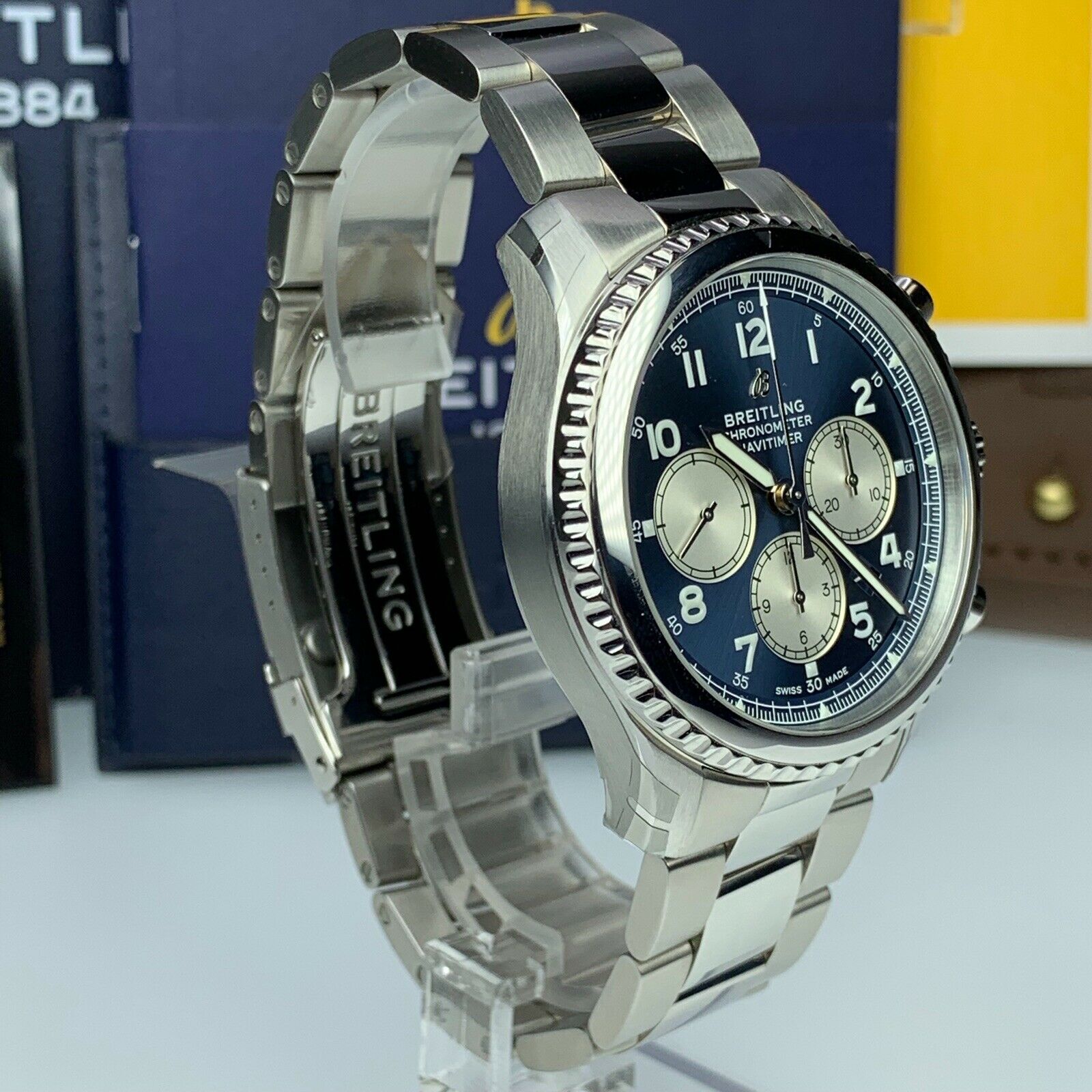 2019 Breitling Navitimer 8 B01 Chronograph AB0117131C1A1 Blue Dial 43mm Unworn