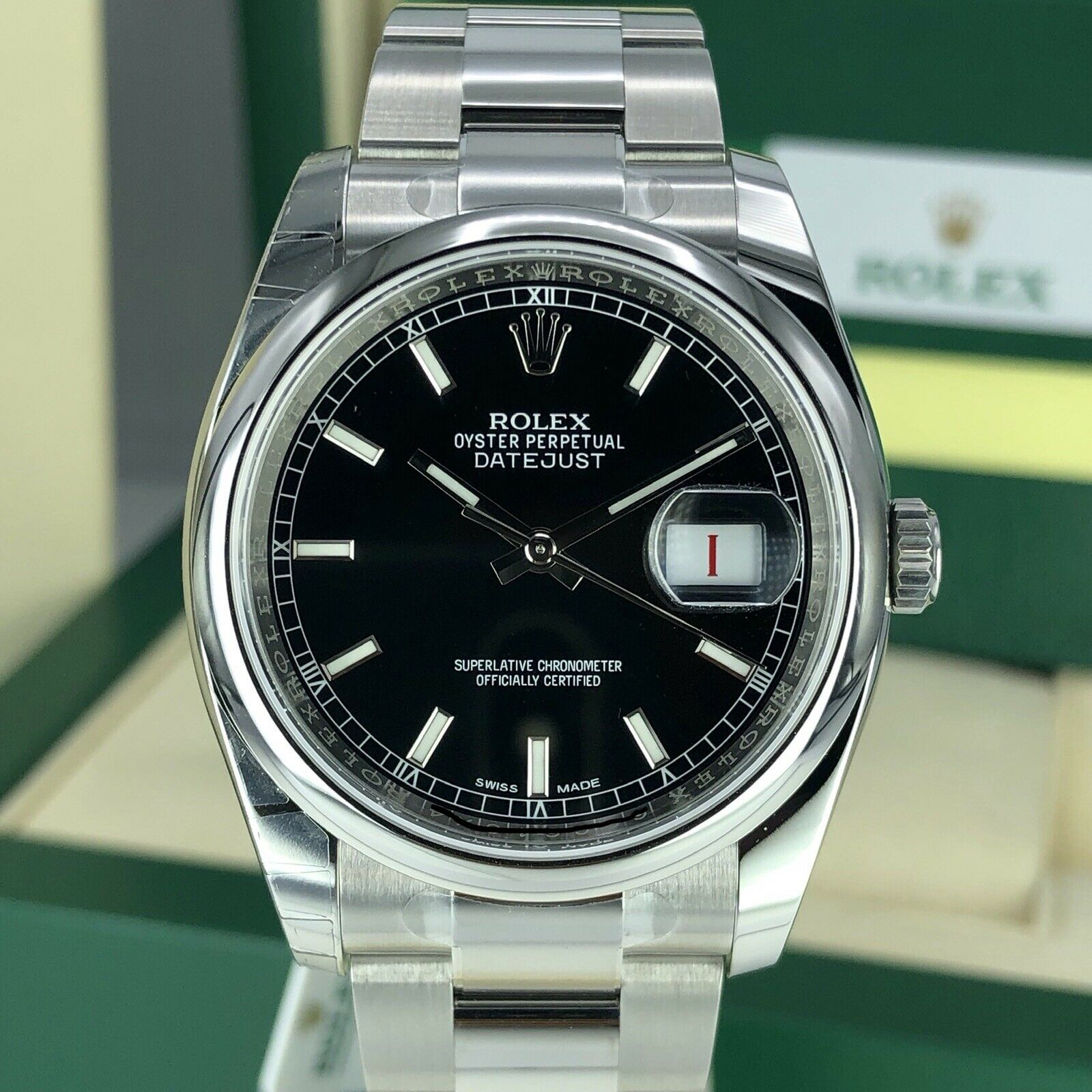 2019 Rolex Datejust 116200 Oyster Smooth Bezel 36mm With Box And Card Unworn