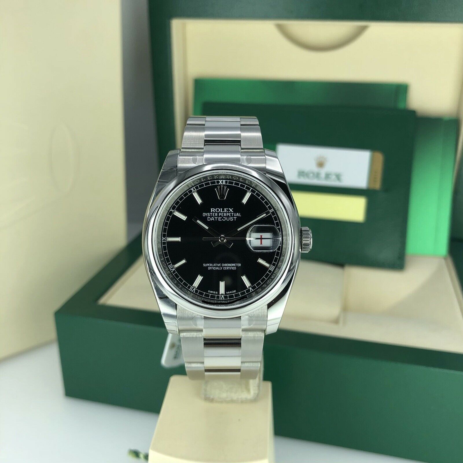 2019 Rolex Datejust 116200 Oyster Smooth Bezel 36mm With Box And Card Unworn