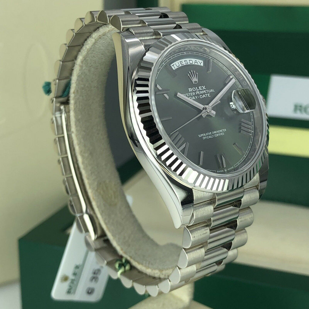 2019 Rolex Day-Date 228239 Olive Green White Gold 40mm With Box And Card Unworn