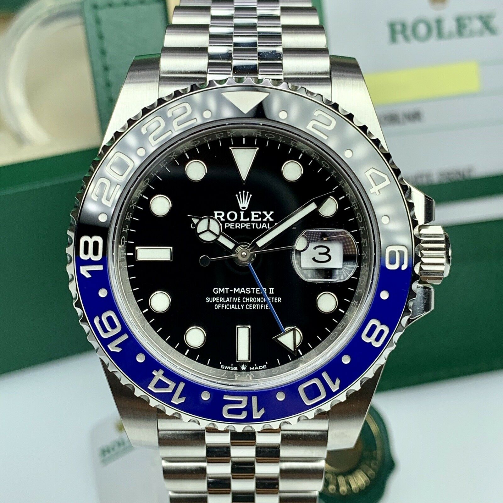 2019 Rolex GMT Master II 126719BLNR Batman With Box And Card Stickers Unworn
