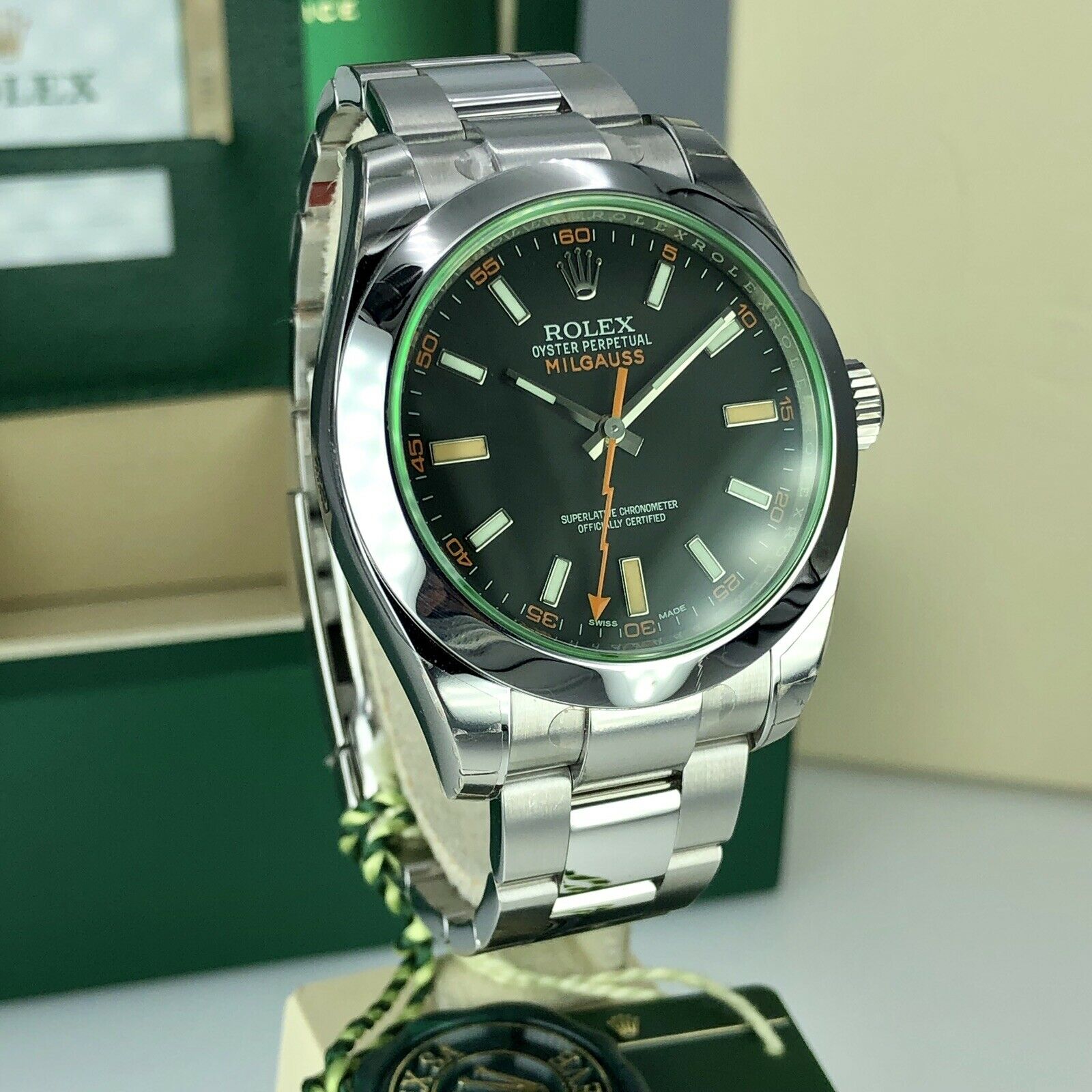 2019 Rolex Milgauss 116400 GV Green With Box And Card Full Set UNWORN