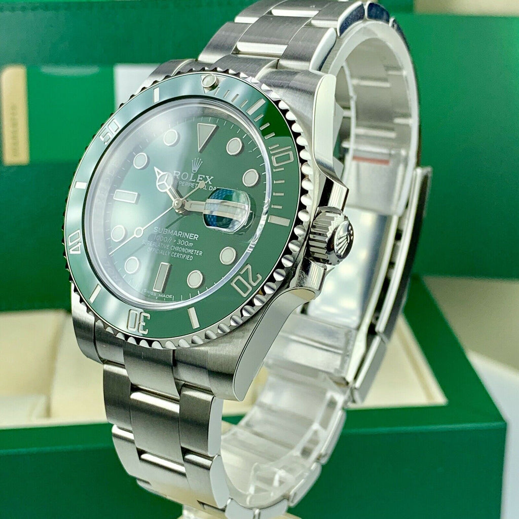 2019 Unworn Rolex 116610LV Submariner Anniversary Hulk Full Stickers Box & Card