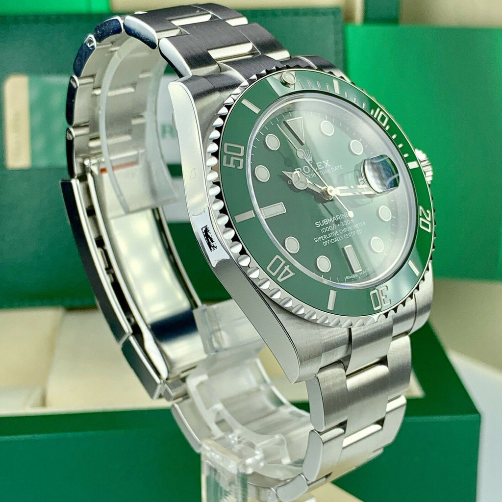 2019 Unworn Rolex 116610LV Submariner Anniversary Hulk Full Stickers Box & Card