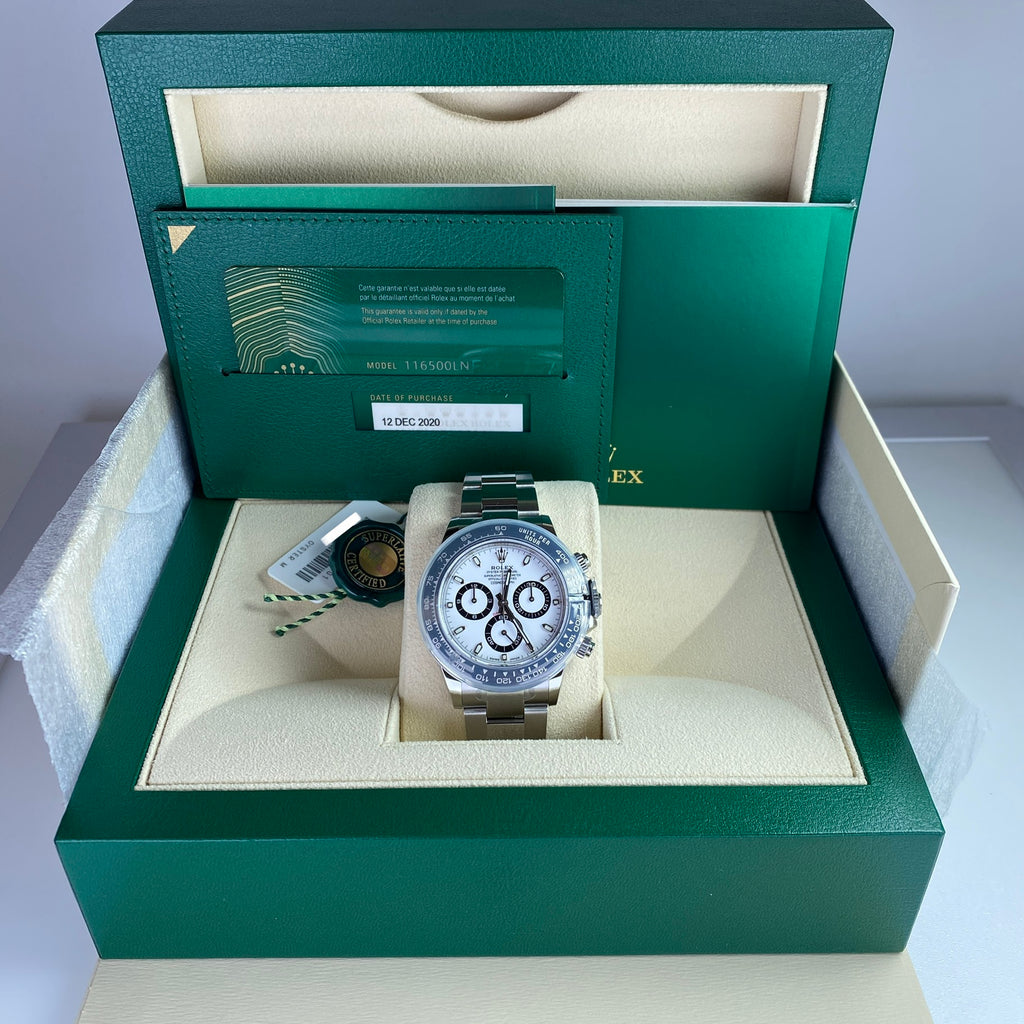 2020 Rolex Daytona 116500LN White Dial Unworn Stickers with Box & Card