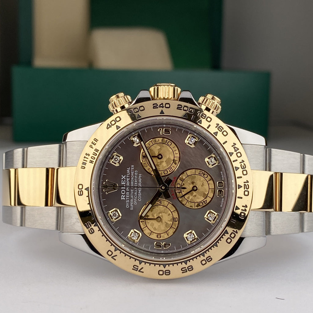 2020 Rolex Daytona 116503 Steel & Gold Factory Black Mother of Pearl MOP Diamonds Tahitian Dial