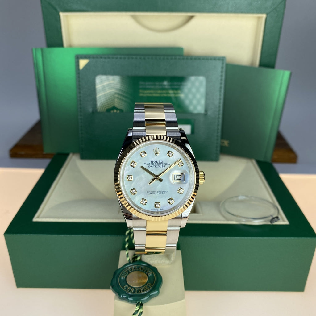 2020 Unworn Rolex Datejust 126233 Factory Mother Of Pearl Diamonds Dial with Box & Card