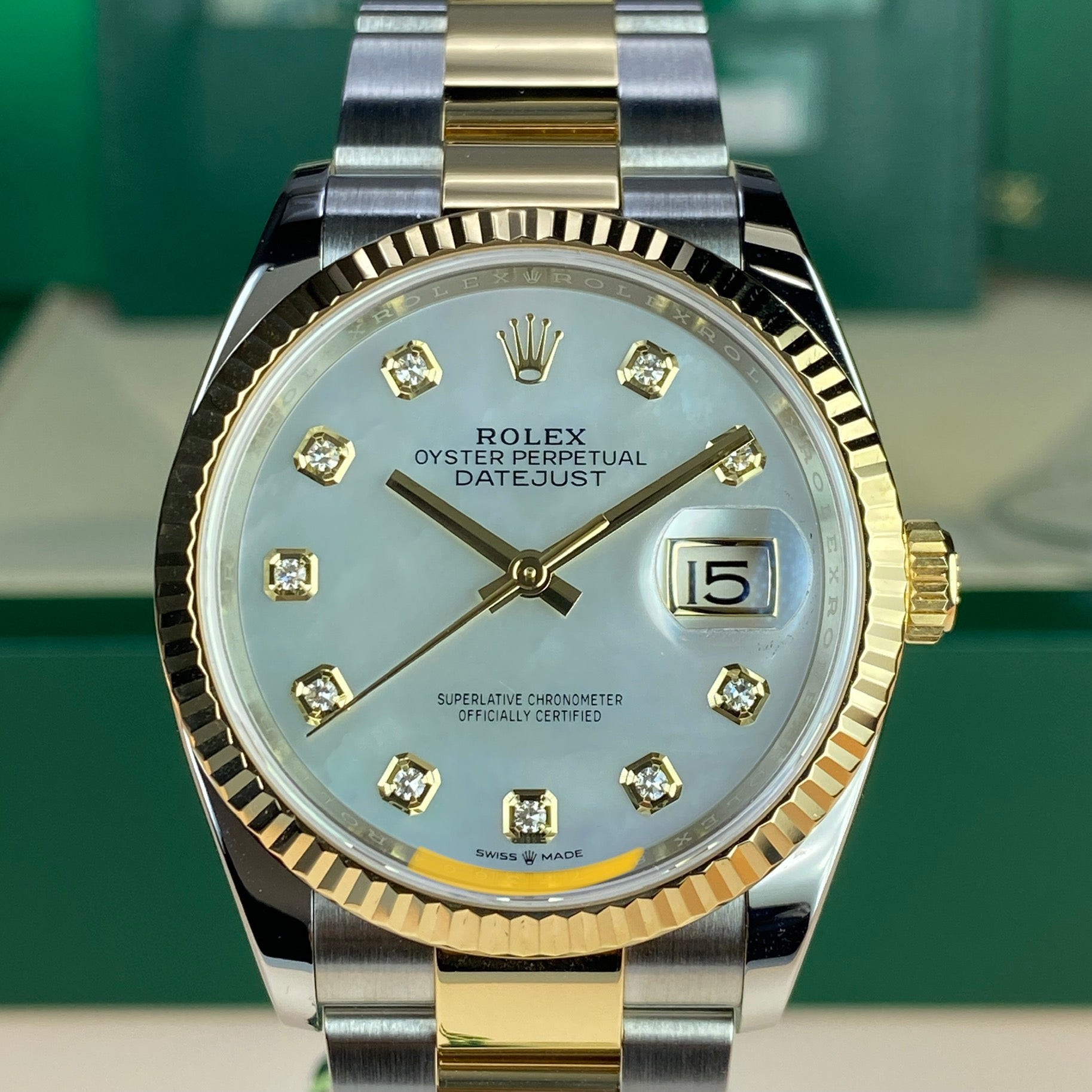 2020 Unworn Rolex Datejust 126233 Factory Mother Of Pearl Diamonds Dial with Box & Card