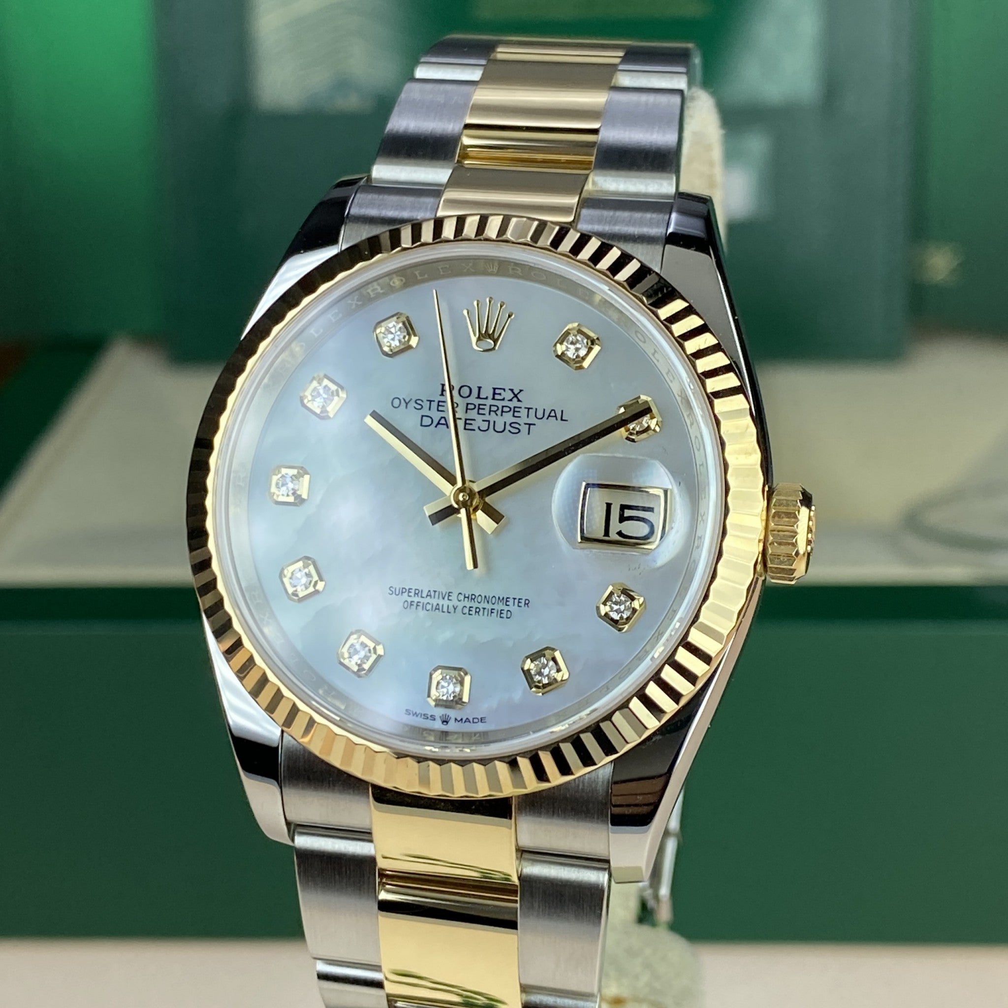 2020 Unworn Rolex Datejust 126233 Factory Mother Of Pearl Diamonds Dial with Box & Card