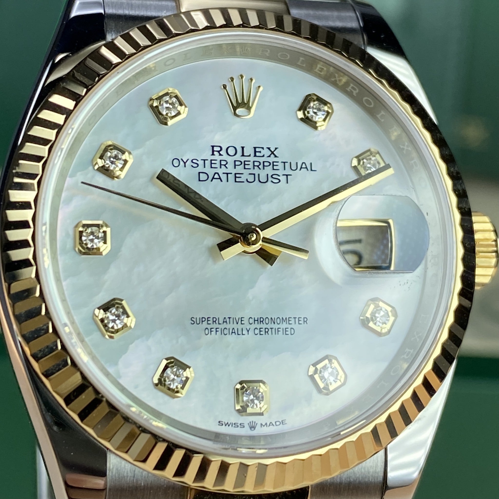 2020 Unworn Rolex Datejust 126233 Factory Mother Of Pearl Diamonds Dial with Box & Card