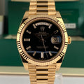 2022 Rolex Day-Date 228238 40mm Onyx Baguette Complete Set Unworn