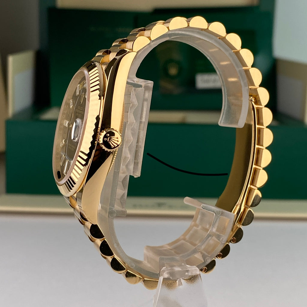 2022 Rolex Day-Date 228238 40mm Onyx Baguette Complete Set Unworn