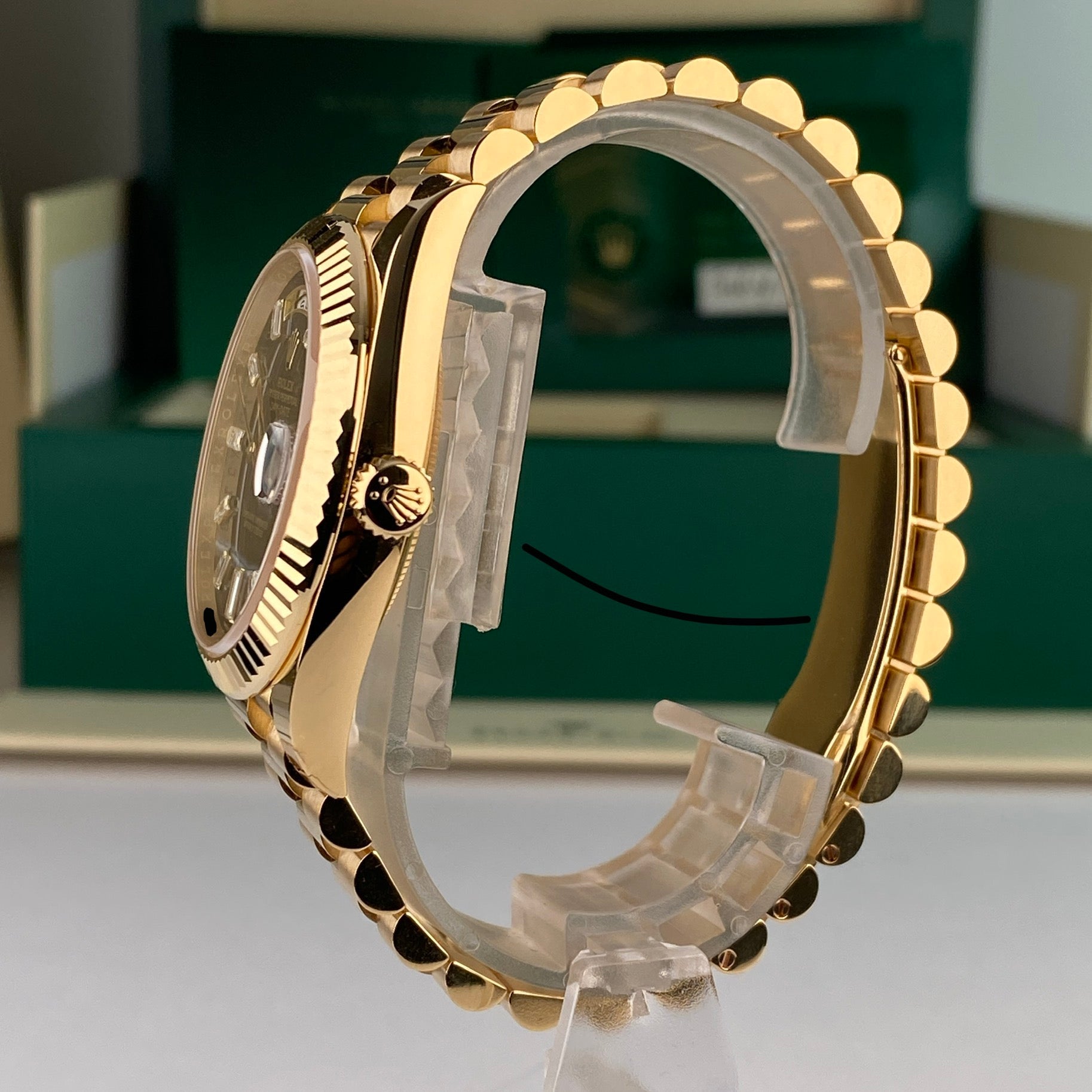 2022 Rolex Day-Date 228238 40mm Onyx Baguette Complete Set Unworn