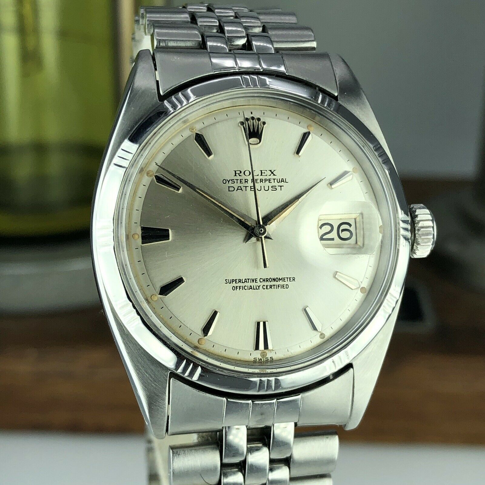 1960 Vintage Rolex Datejust 1603 Radium Dial & Bamboo Bezel