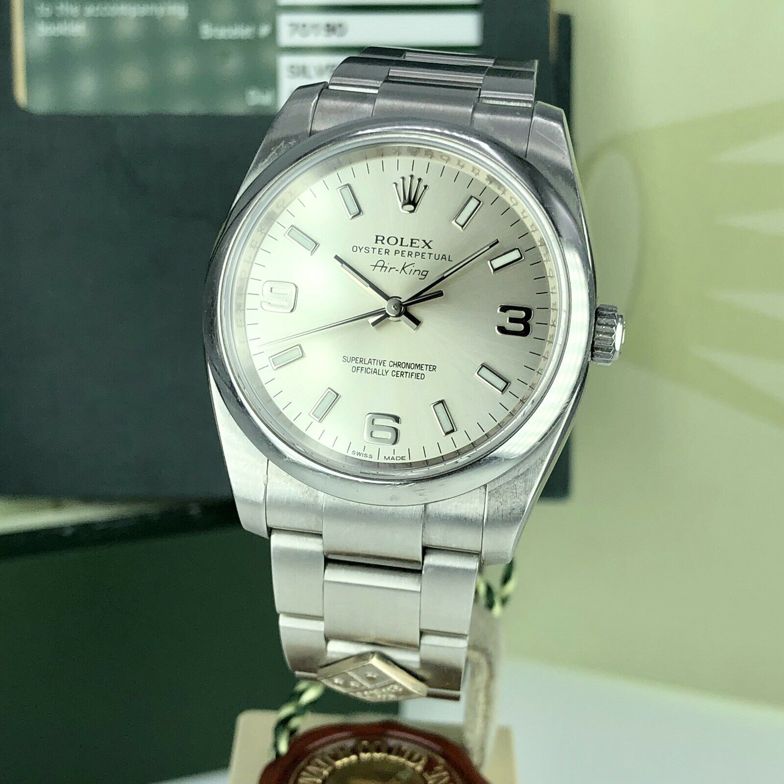 2012 Rolex Air-King 114200 Domino’s Pizza with Box and Papers