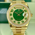 2007 Rolex Day-Date 50th Anniversary 118348 Pave Green Diamond With Box & Card
