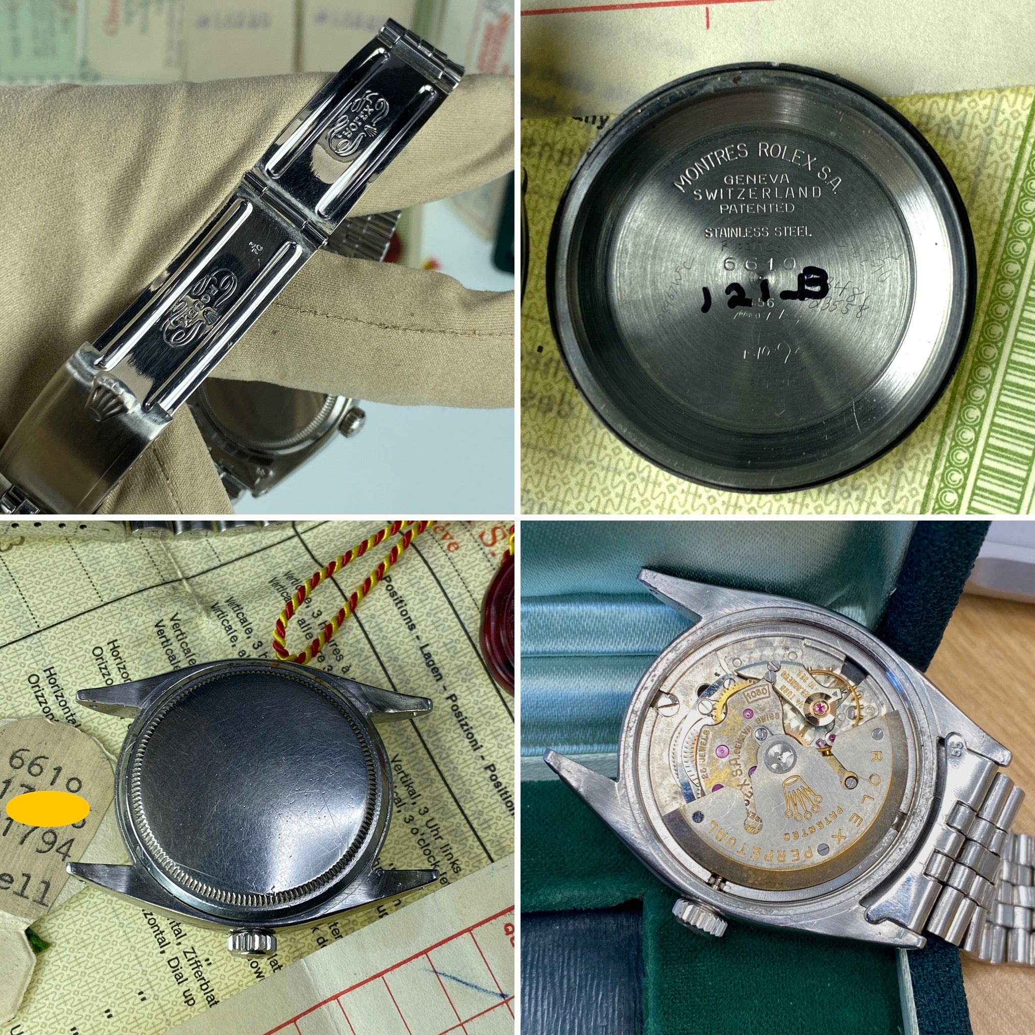 1956 Vintage Rolex Explorer 6610 Gilt Dial with Box & Papers Complete Set