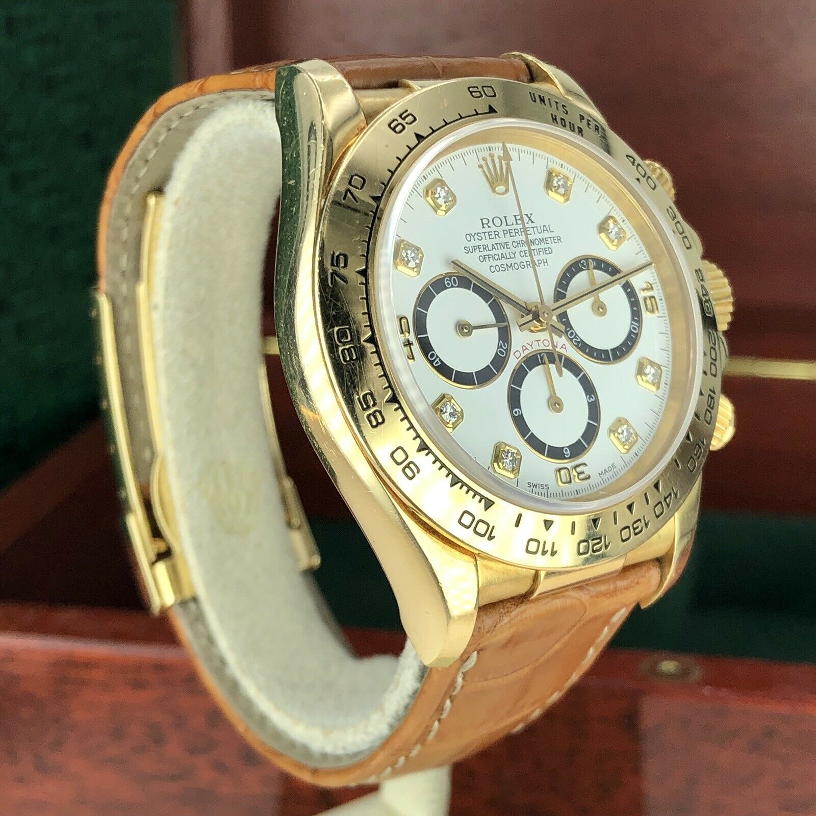 1991 Vintage Rolex Daytona 16518 Diamond Dial zenith Inverted 6 Unpolished