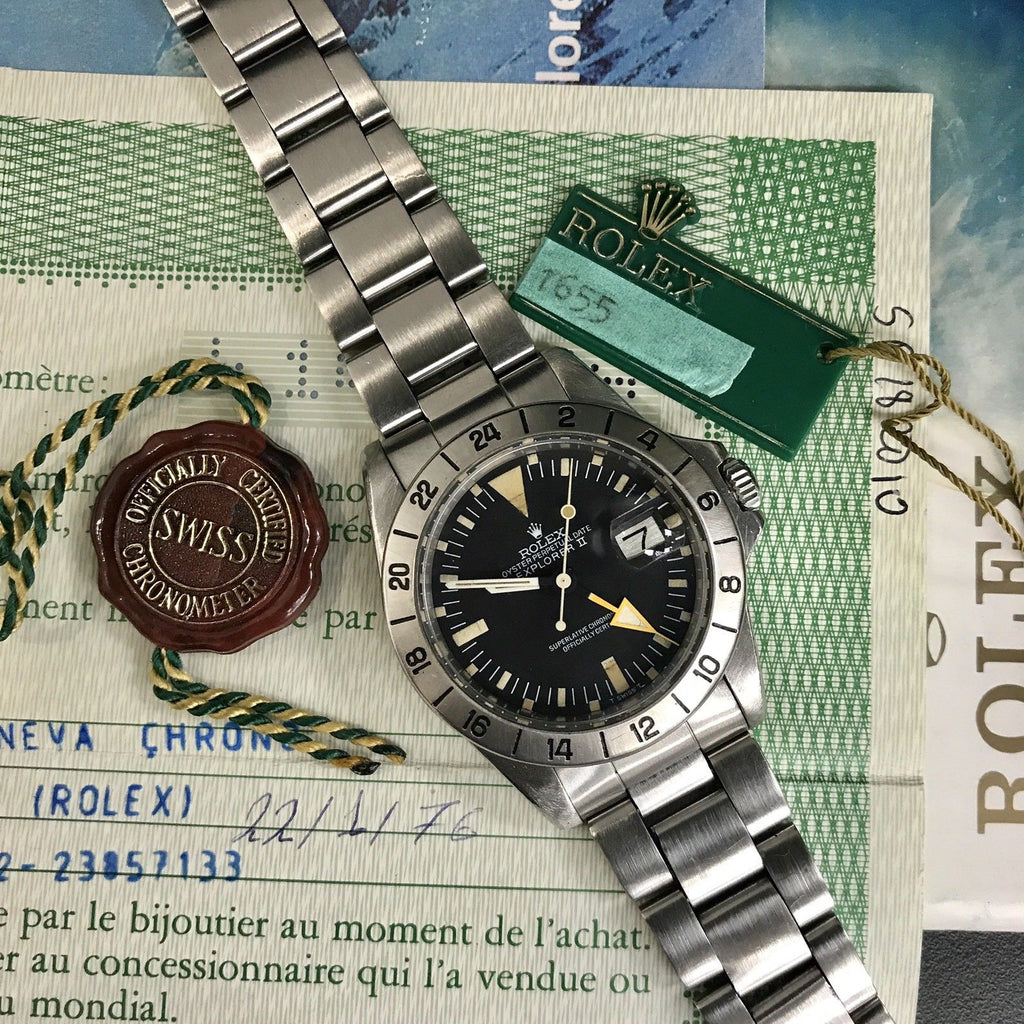 Rolex EXPLORER II 1655 STEVE McQUEEN 4M SERIAL 1976 Full Set Paper