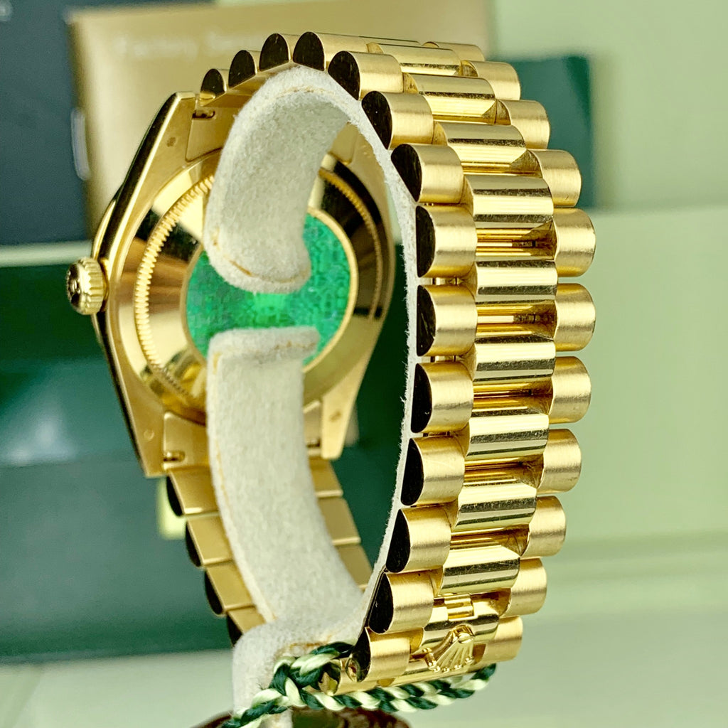 2007 Rolex Day-Date 50th Anniversary 118348 Pave Green Diamond With Box & Card