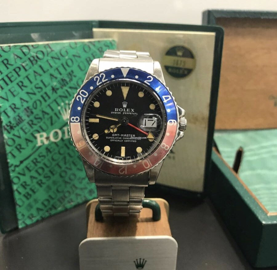 Vintage Rolex GMT Master 1675 Original Dial & Hands Full Set 1972 Papers