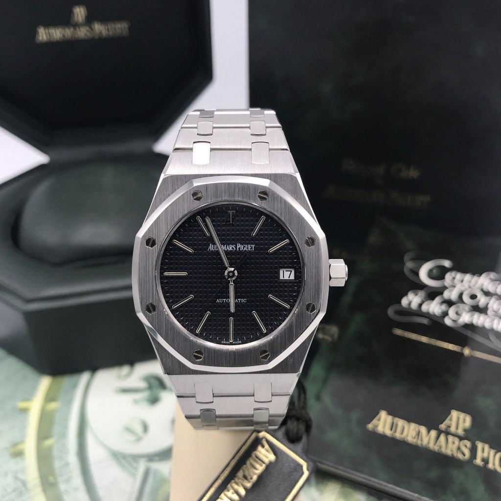 Audemars Piguet Royal Oak 36mm Ref 14790ST Full Set Box Papers Black Dial Mint